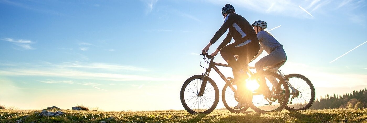 photo of cyclists on early spring bike ride in Colorado