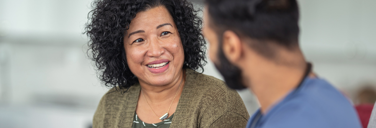 a woman receives in home attention from a provider