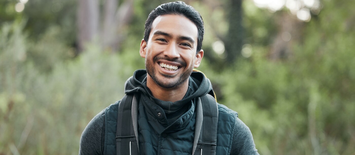 Young male hiker