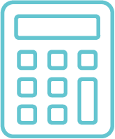 Icon art to indication hand-held calculator.