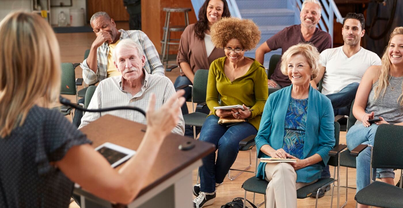 Coffee talk meeting to learn about plan benefits.