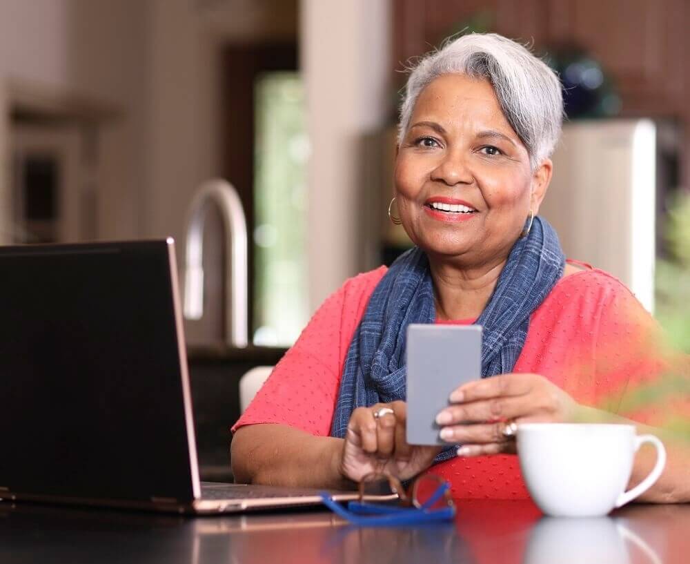 woman using laptop