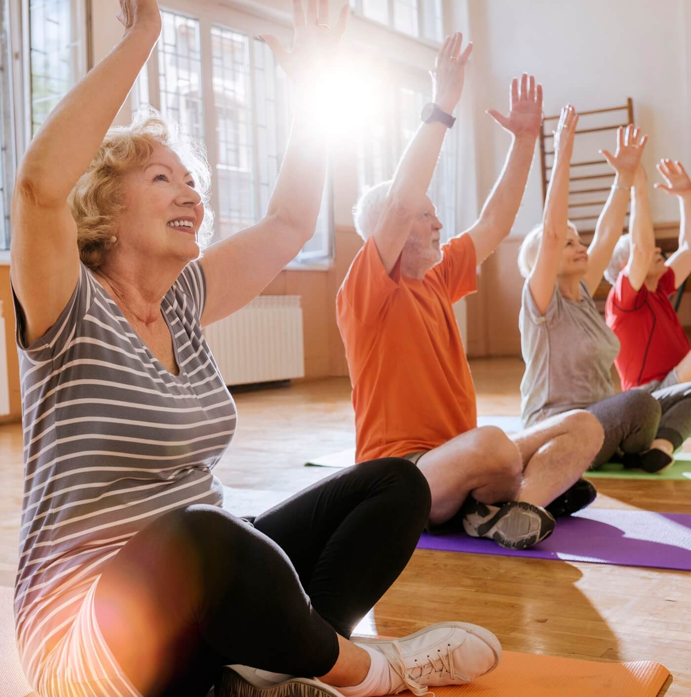 Seniors in exercise class