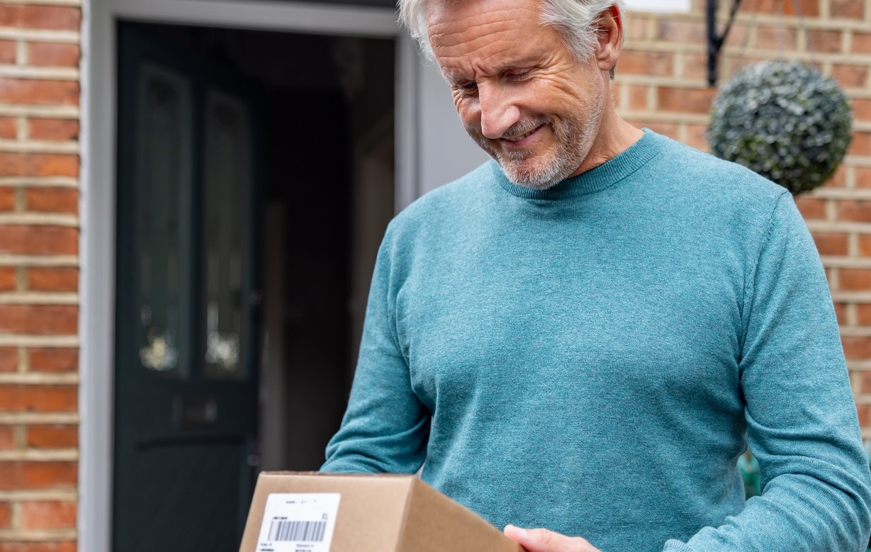 man getting his prescriptions in the mail