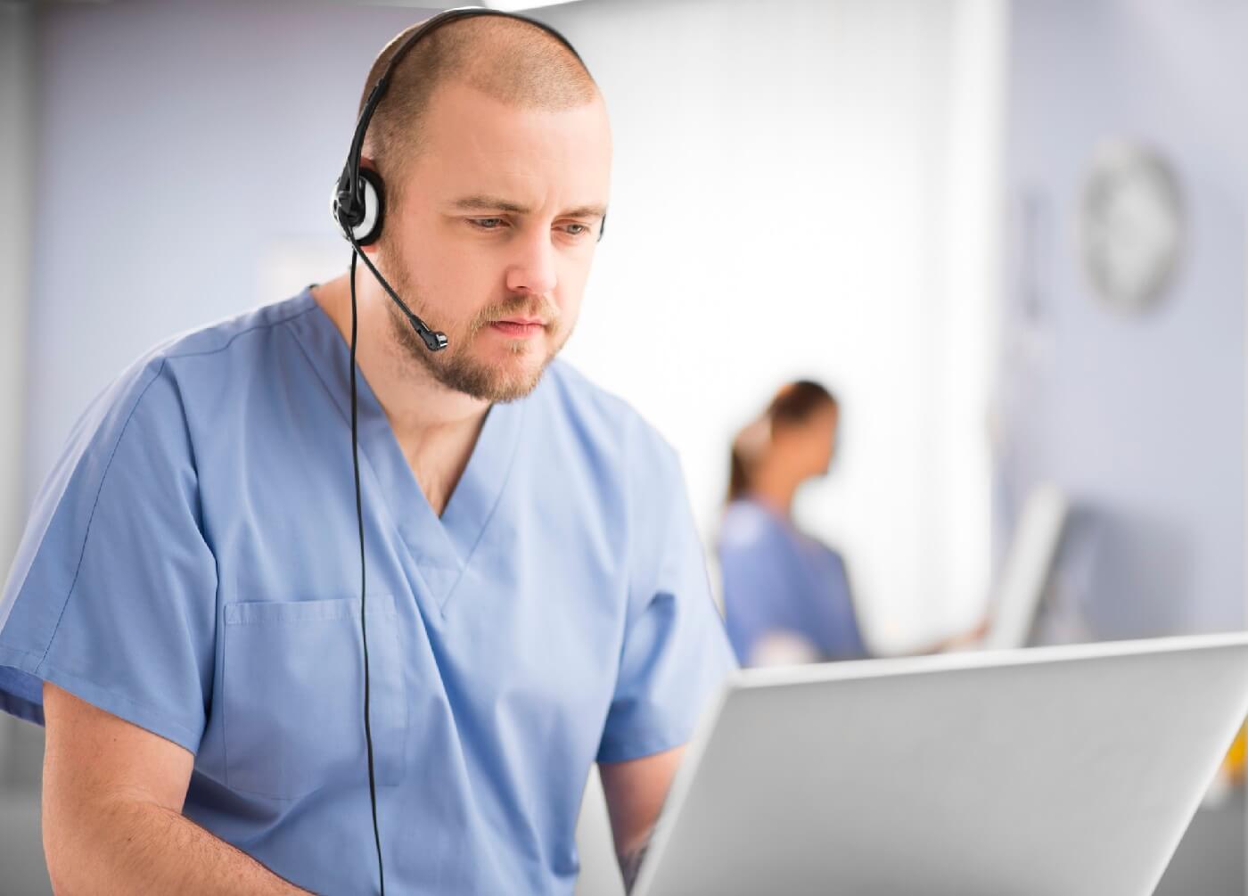 NurseLine nurse on phone call with patient