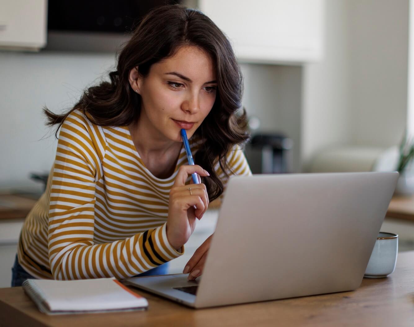 Woman using laptop