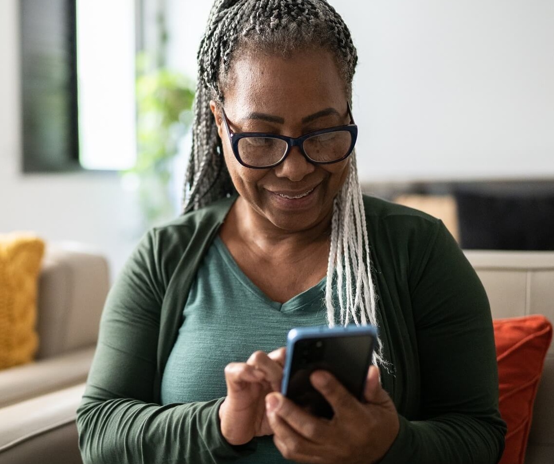Senior woman using mobile phone