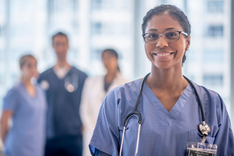 Photo of smiling health care worker
