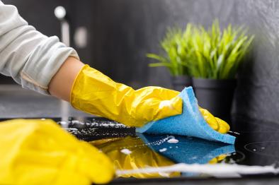 Spring cleaning kitchen counter