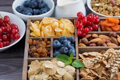 Display of fiber heathy foods