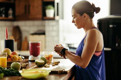 Woman preparing a salad