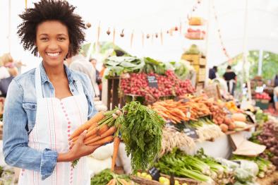 Woman at farmers market