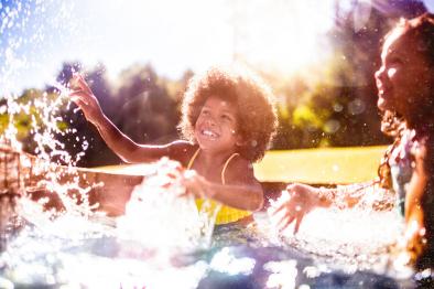 Kids in a swimming pool