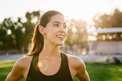 Woman resting after a workout