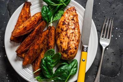 Chicken With Roasted Sweet Potato Salad