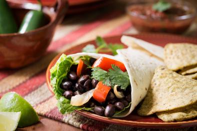 Black Bean and Avocado Burrito With Pineapple Salsa