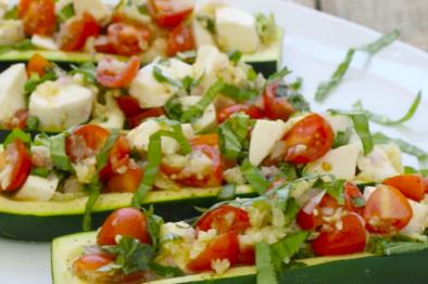 zu canoes made from zucchini and vegetables