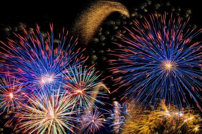 Image of night sky with fireworks.