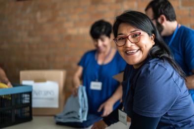 Photo of volunteers at a food bank