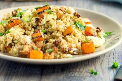 Photo of butternut squash quinoa salad.