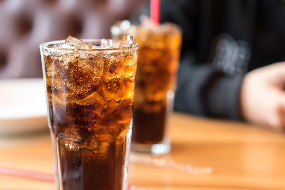 Two diet soda drinks on a table