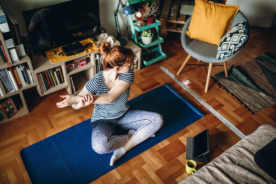 Woman stretching