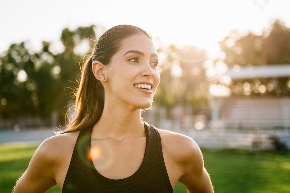 Woman resting after a workout