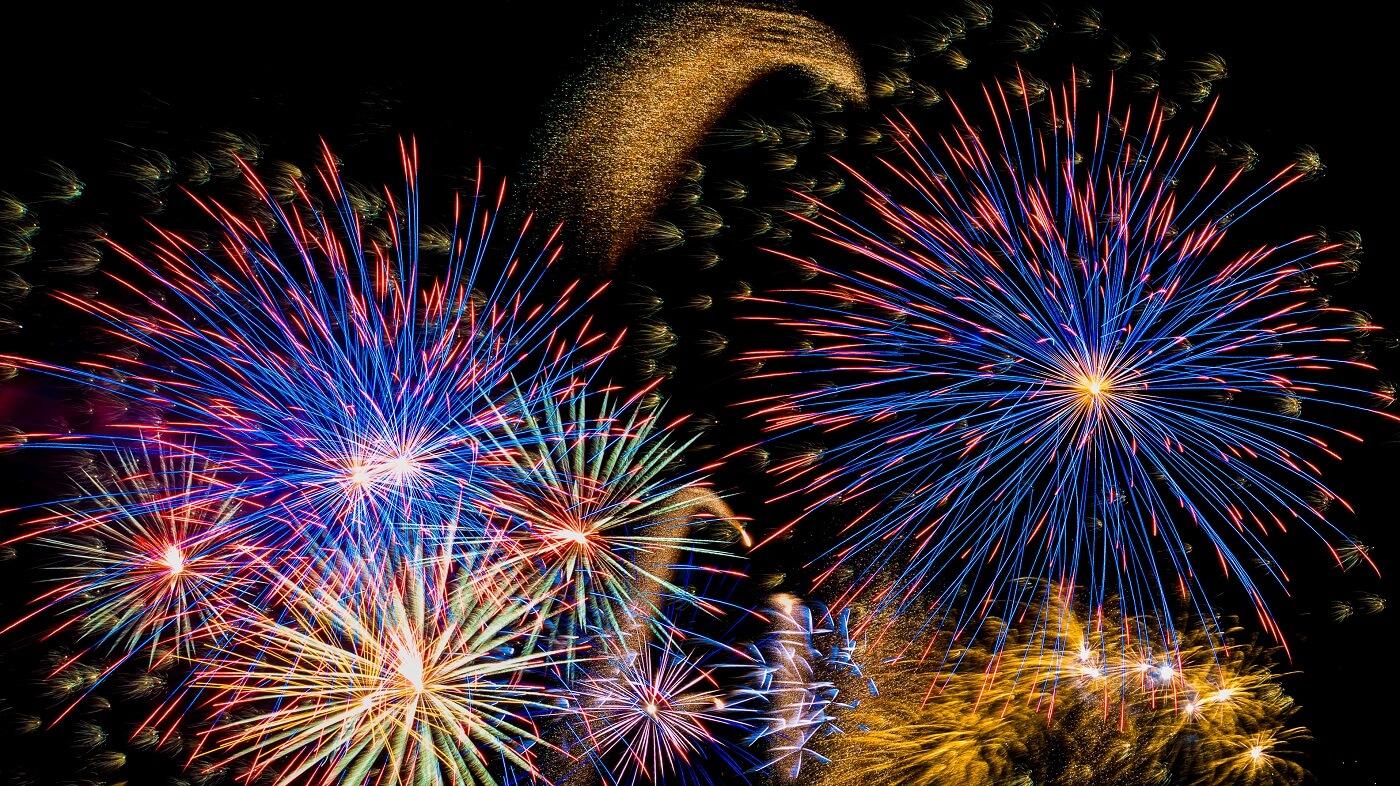 Image of night sky with fireworks.