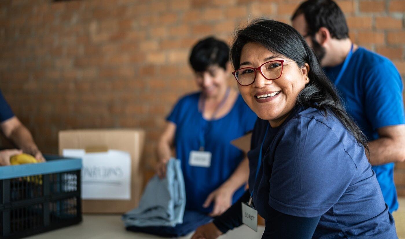 Photo of volunteers at a food bank